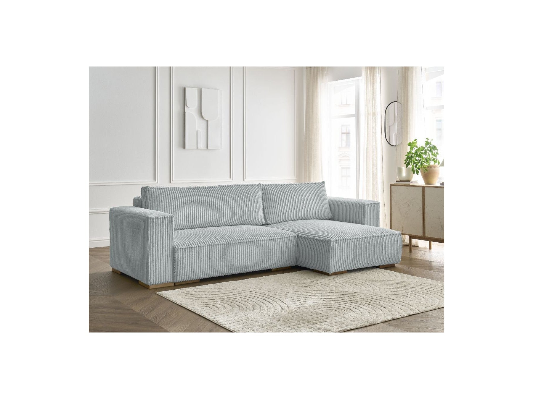 Chelsea - Reversible Corner Sofa Bed with Storage - Soft Wide-Rib Corduroy