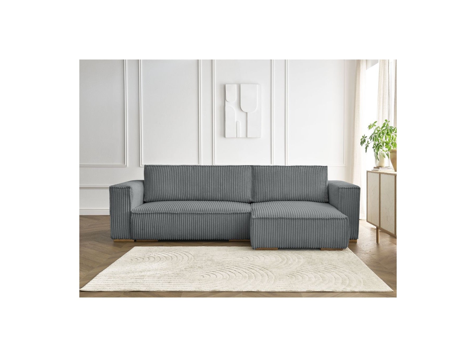 Chelsea - Reversible Corner Sofa Bed with Storage - Soft Wide-Rib Corduroy