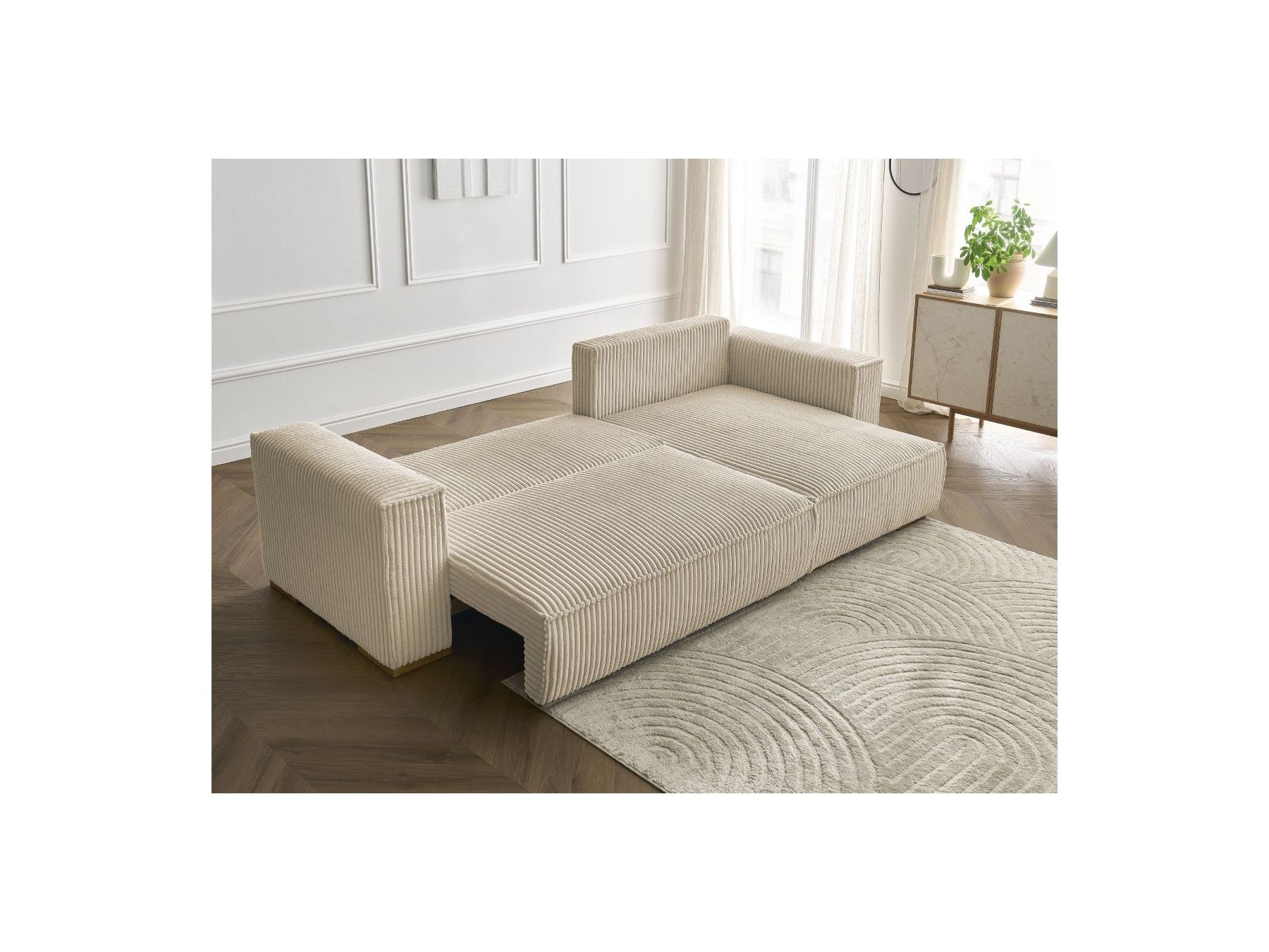 Chelsea - Reversible Corner Sofa Bed with Storage - Soft Wide-Rib Corduroy