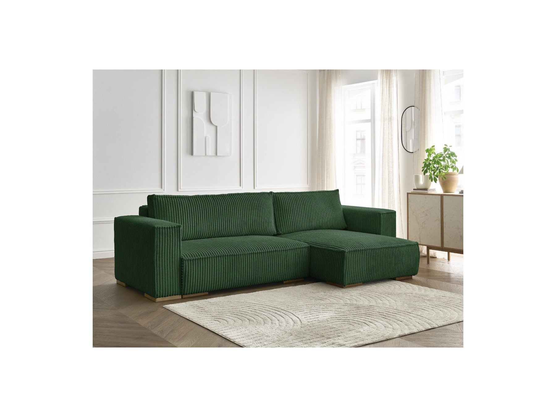 Chelsea - Reversible Corner Sofa Bed with Storage - Soft Wide-Rib Corduroy