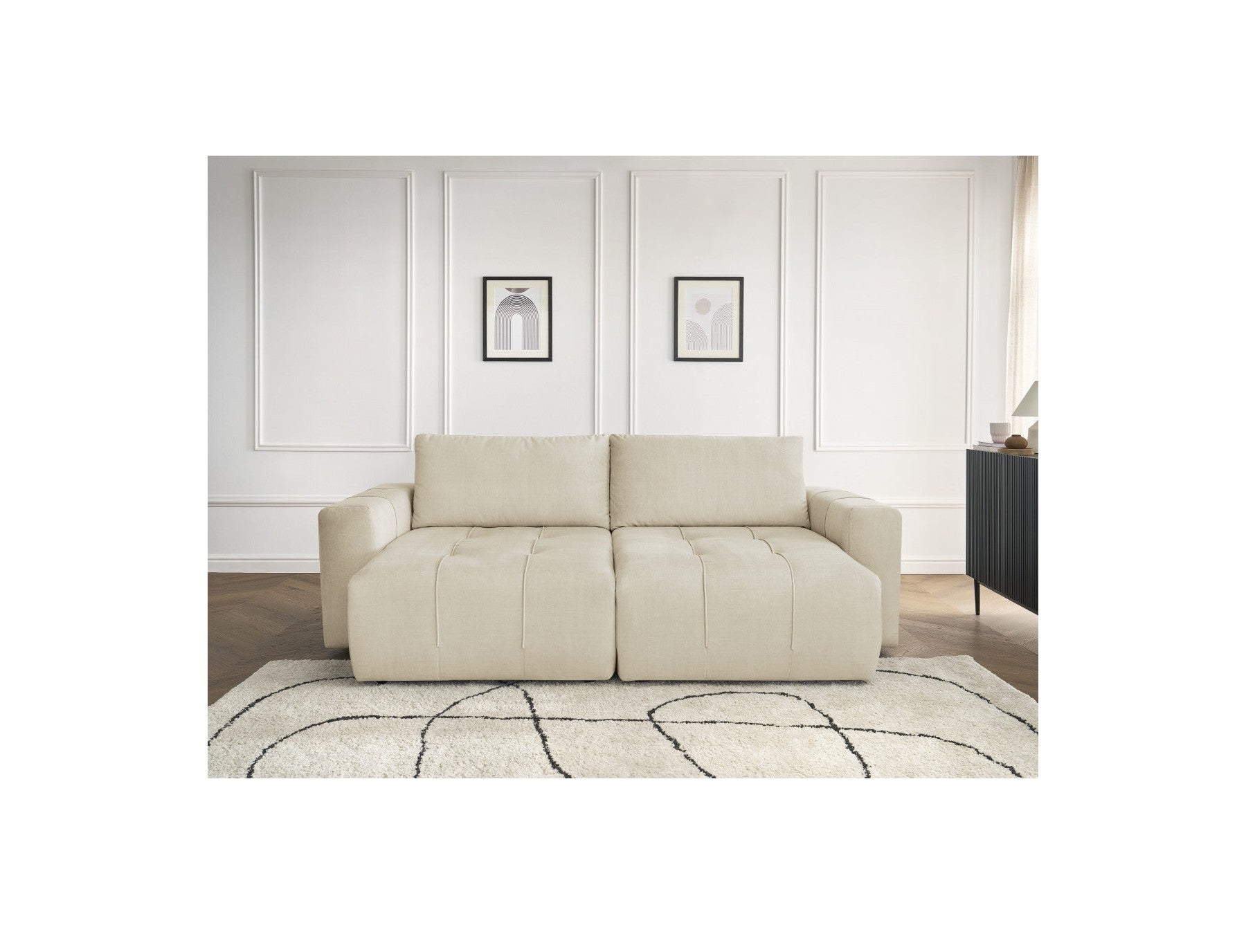 Arsene - Fixed Straight 4-Seater Sofa - Deep Seat - Velvet Fabric