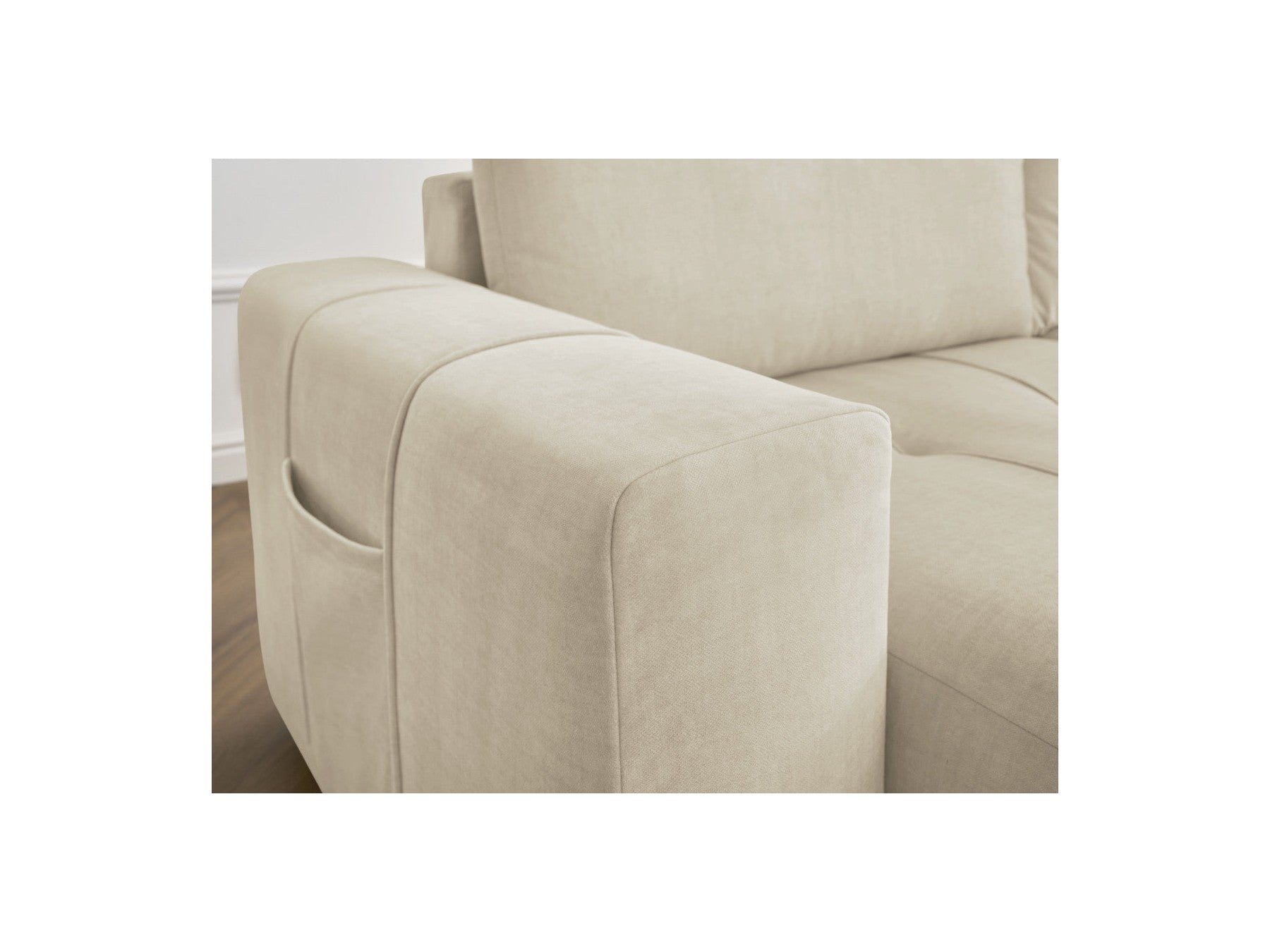 Arsene - Fixed Straight 4-Seater Sofa - Deep Seat - Velvet Fabric