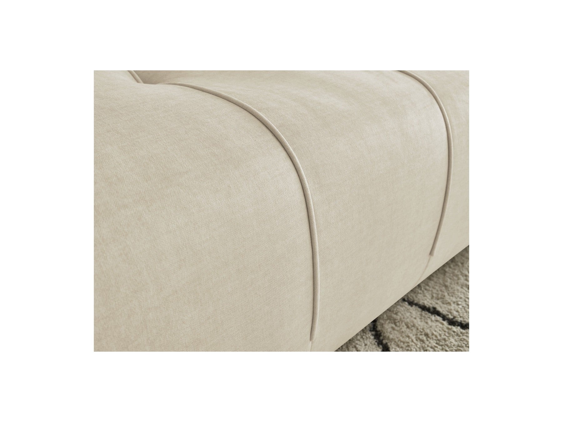 Arsene - Fixed Straight 4-Seater Sofa - Deep Seat - Velvet Fabric