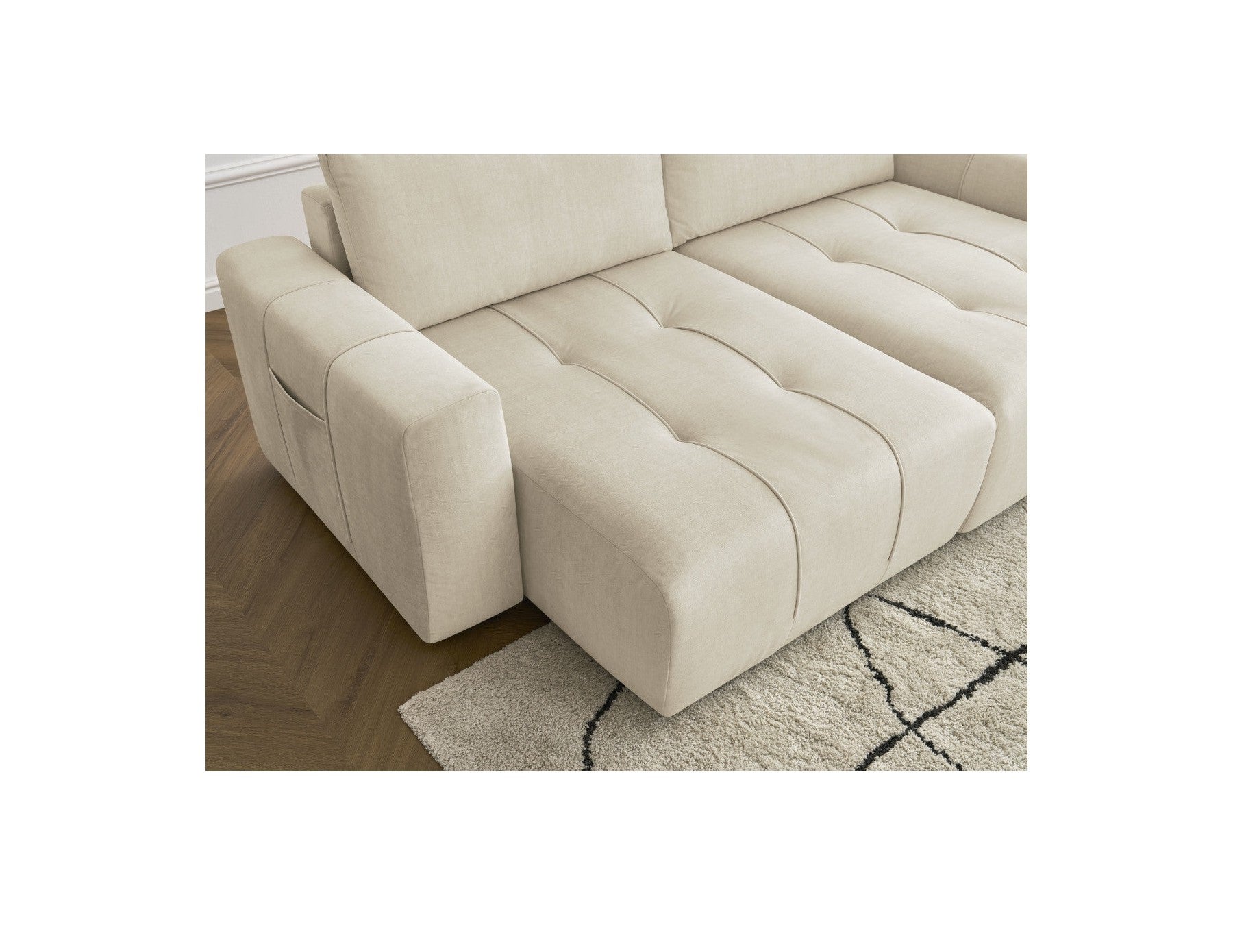 Arsene - Fixed Straight 4-Seater Sofa - Deep Seat - Velvet Fabric