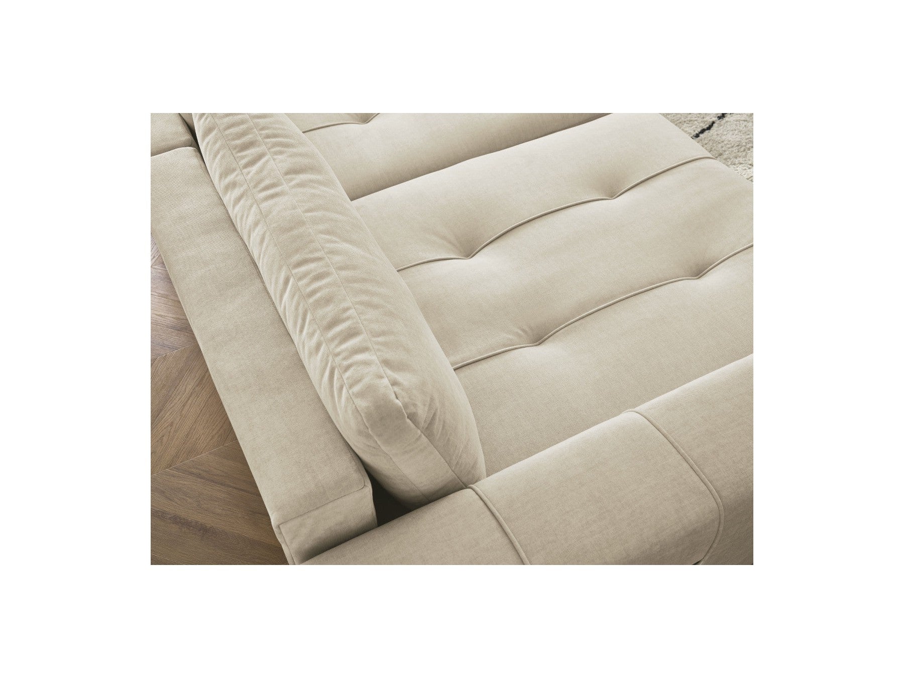 Arsene - Fixed Straight 4-Seater Sofa - Deep Seat - Velvet Fabric