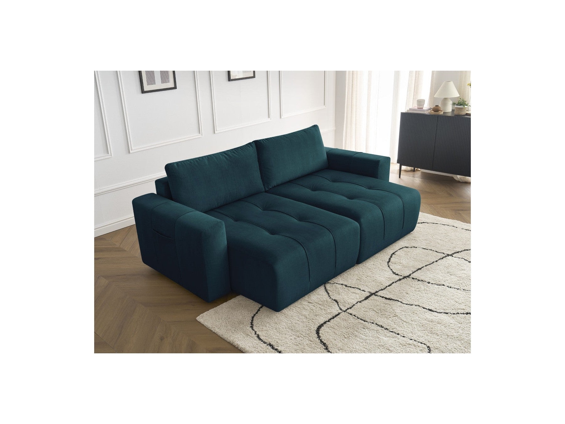 Arsene - Fixed Straight 4-Seater Sofa - Deep Seat - Velvet Fabric