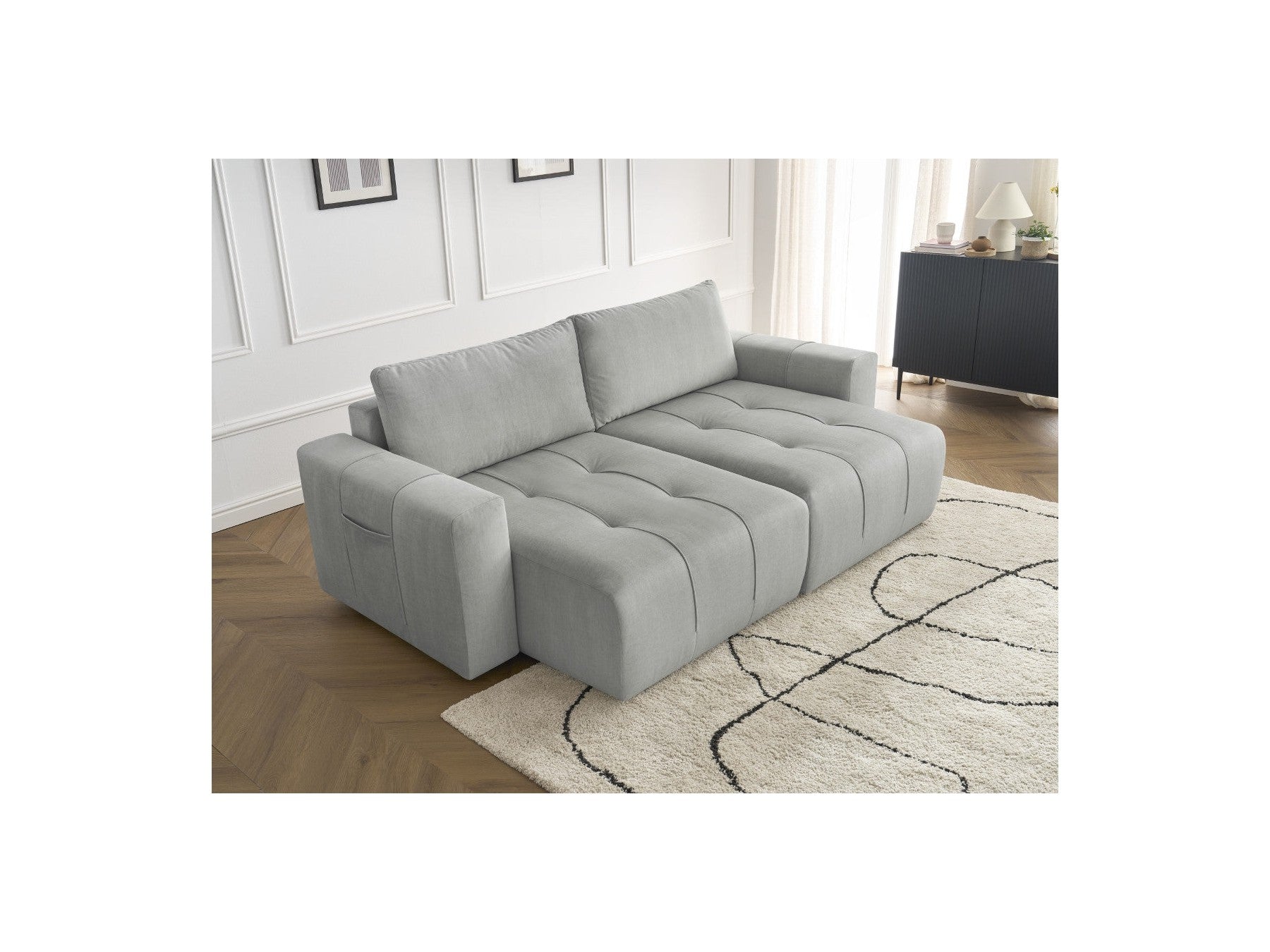 Arsene - Fixed Straight 4-Seater Sofa - Deep Seat - Velvet Fabric
