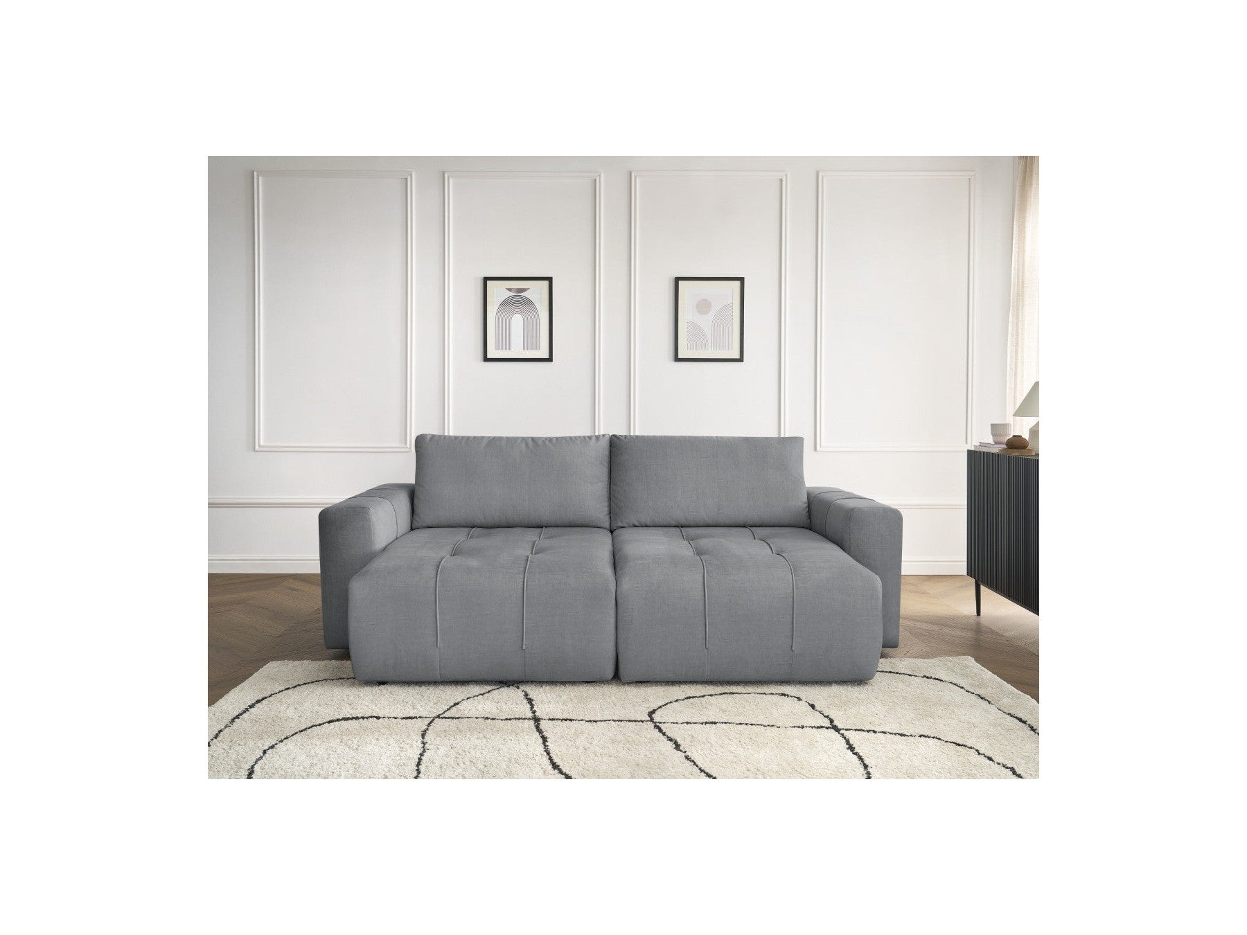 Arsene - Fixed Straight 4-Seater Sofa - Deep Seat - Velvet Fabric