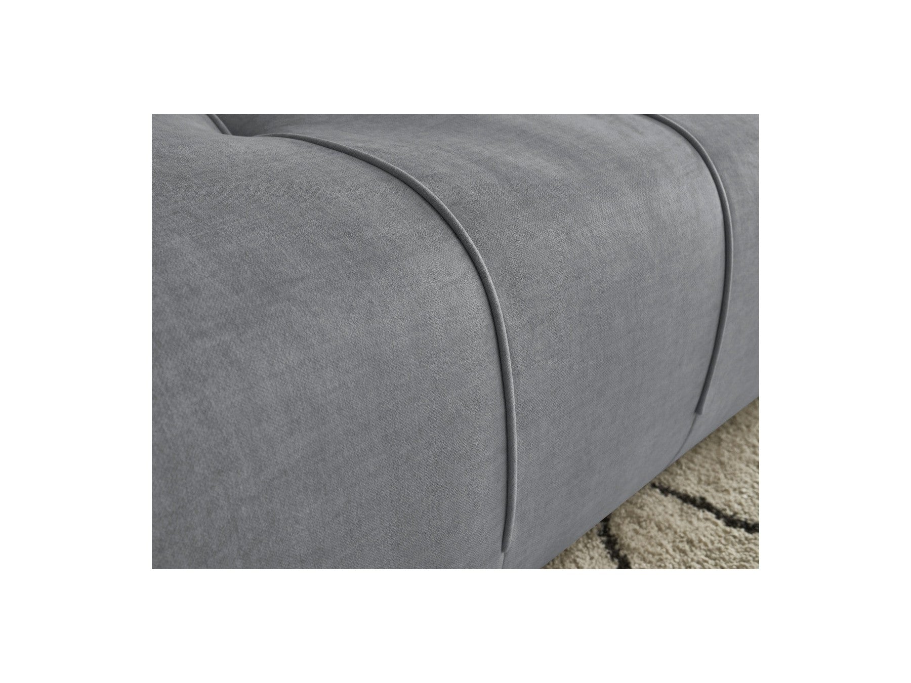 Arsene - Fixed Straight 4-Seater Sofa - Deep Seat - Velvet Fabric