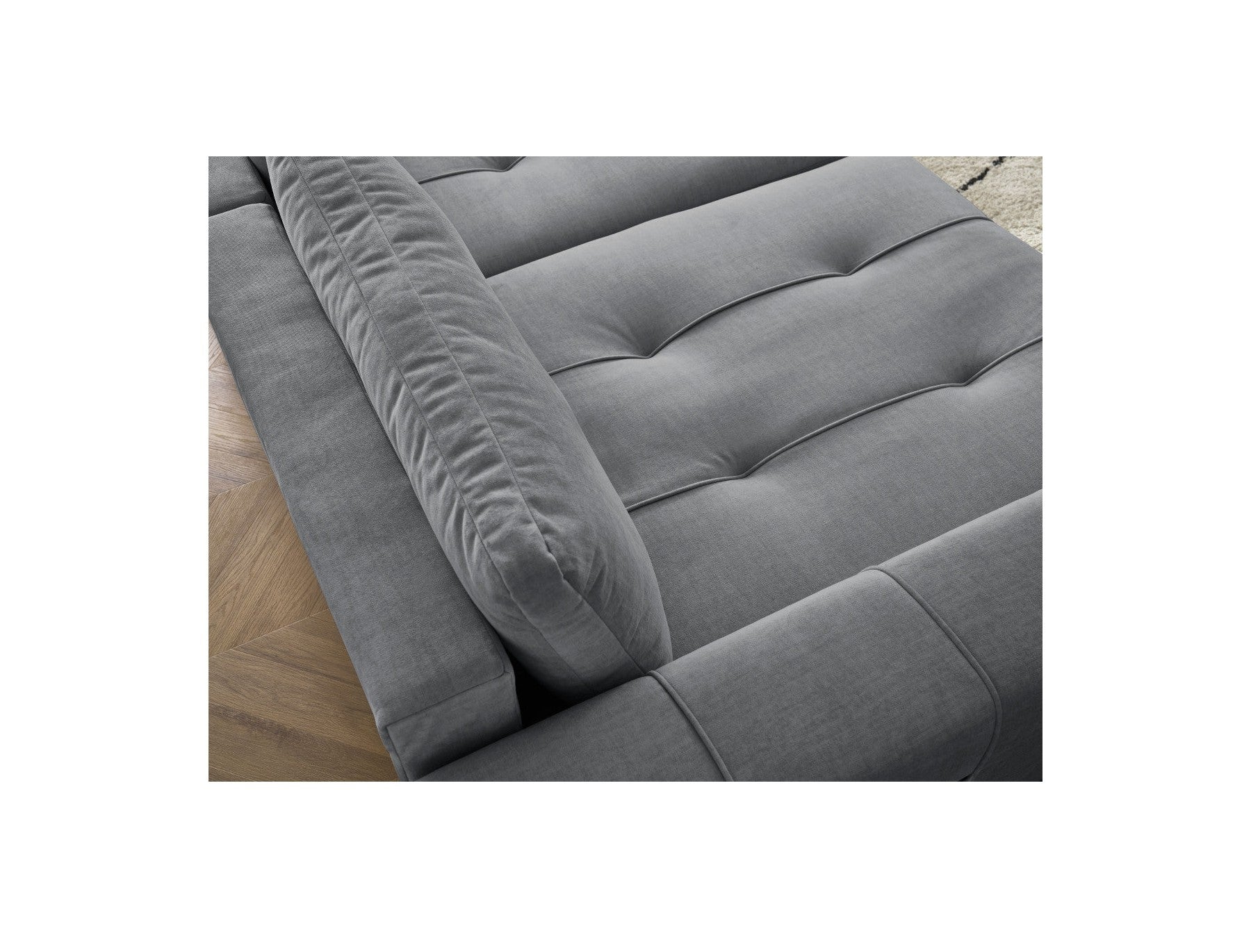 Arsene - Fixed Straight 4-Seater Sofa - Deep Seat - Velvet Fabric