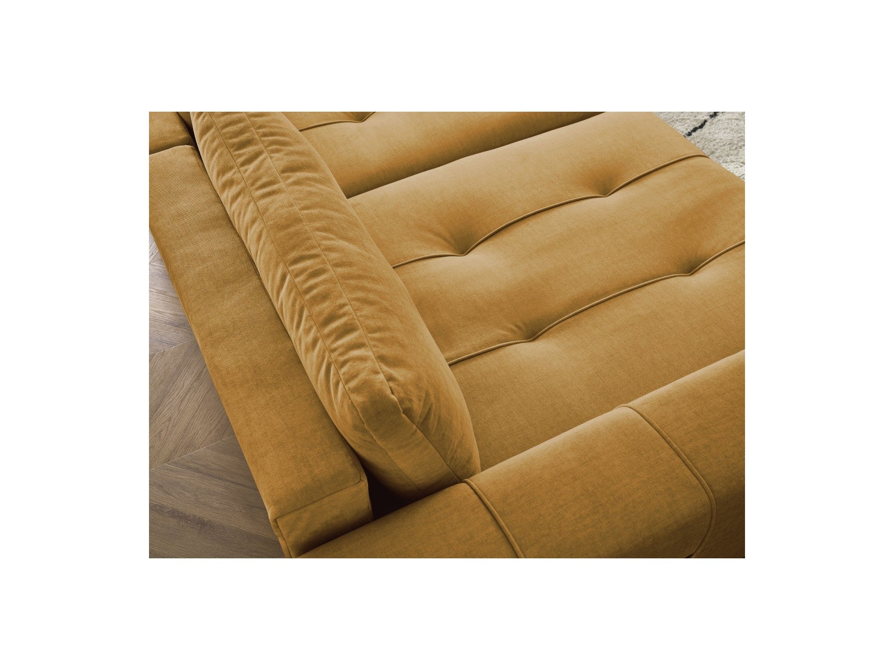 Arsene - Fixed Straight 4-Seater Sofa - Deep Seat - Velvet Fabric