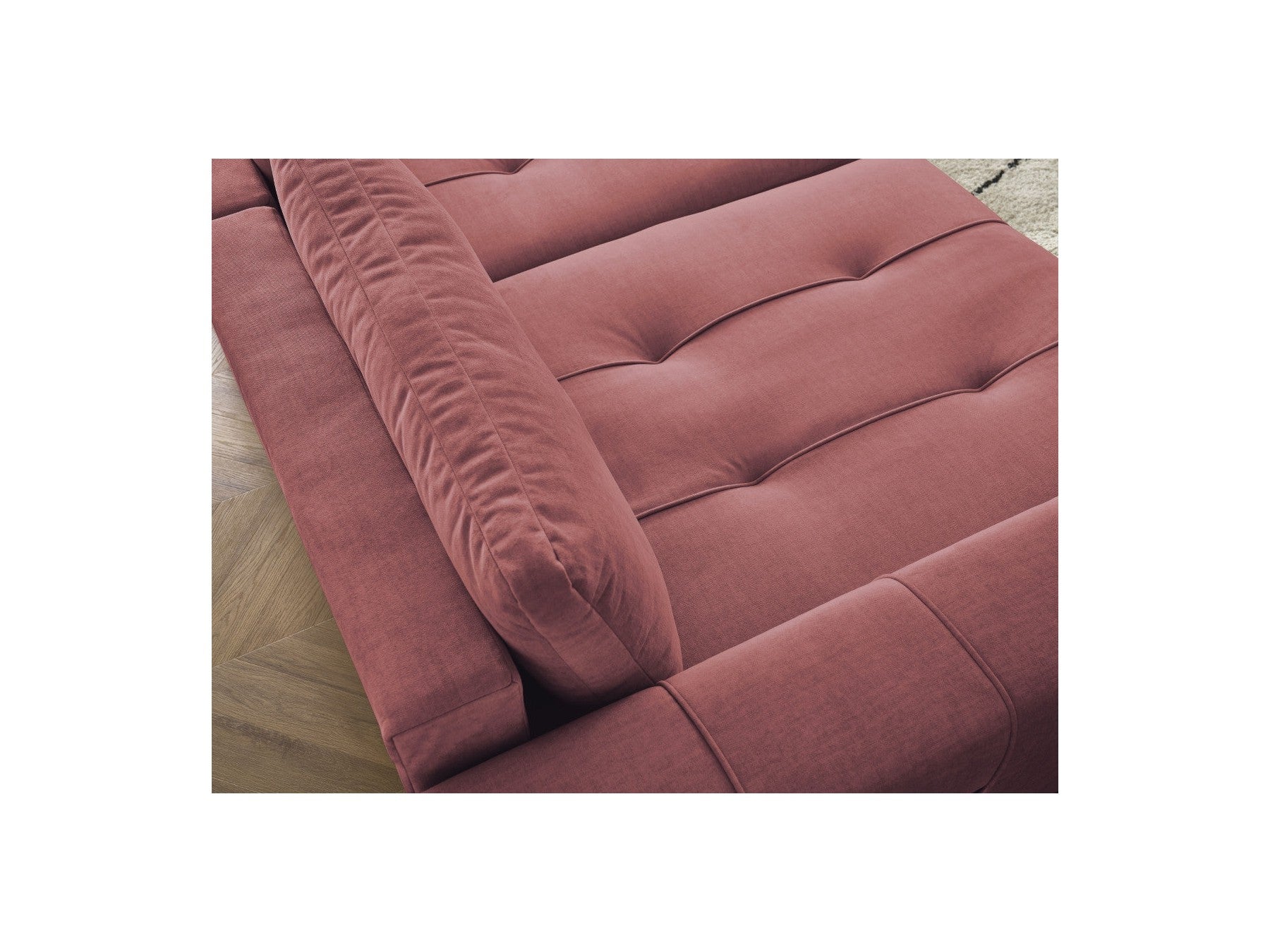 Arsene - Fixed Straight 4-Seater Sofa - Deep Seat - Velvet Fabric