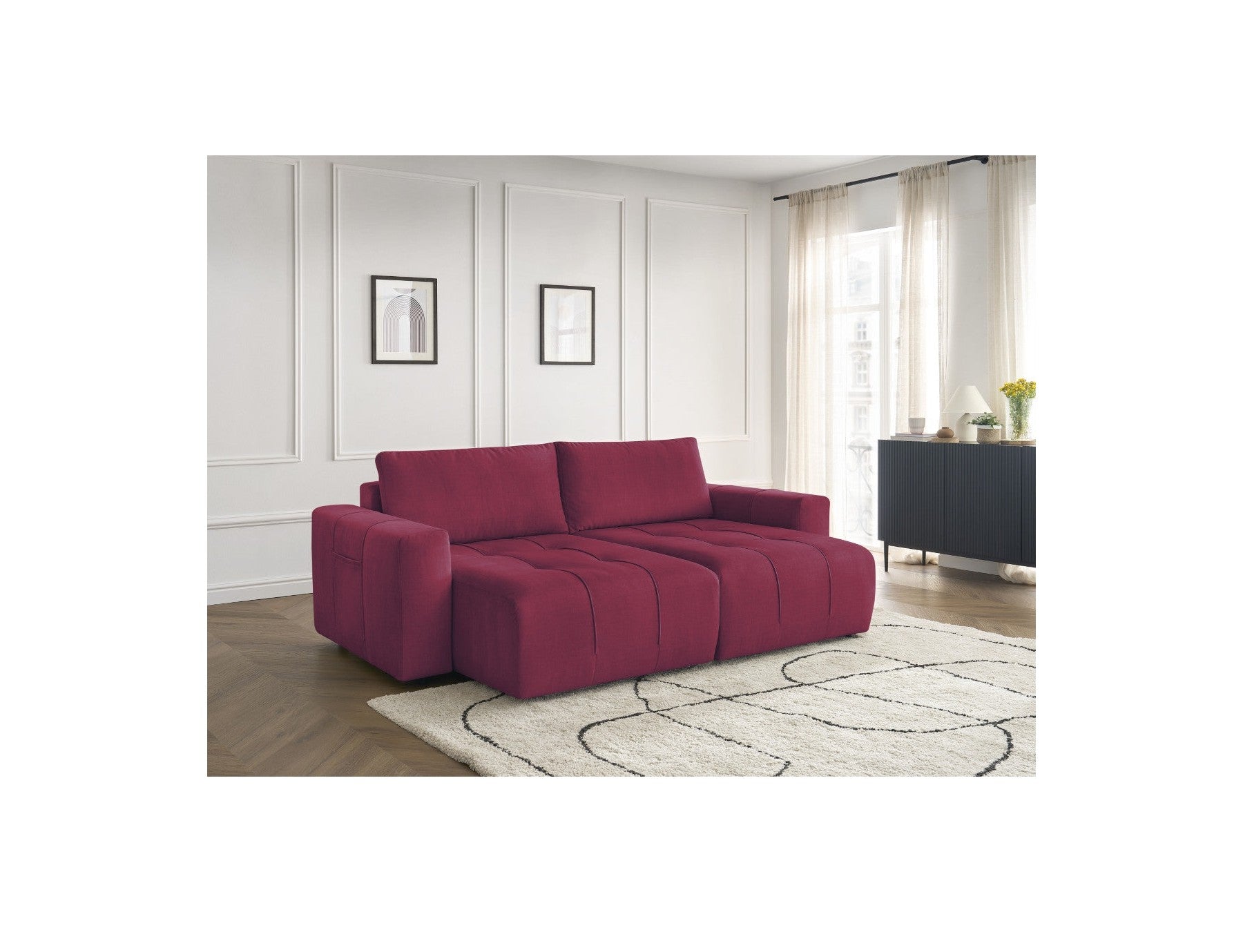 Arsene - Fixed Straight 4-Seater Sofa - Deep Seat - Velvet Fabric