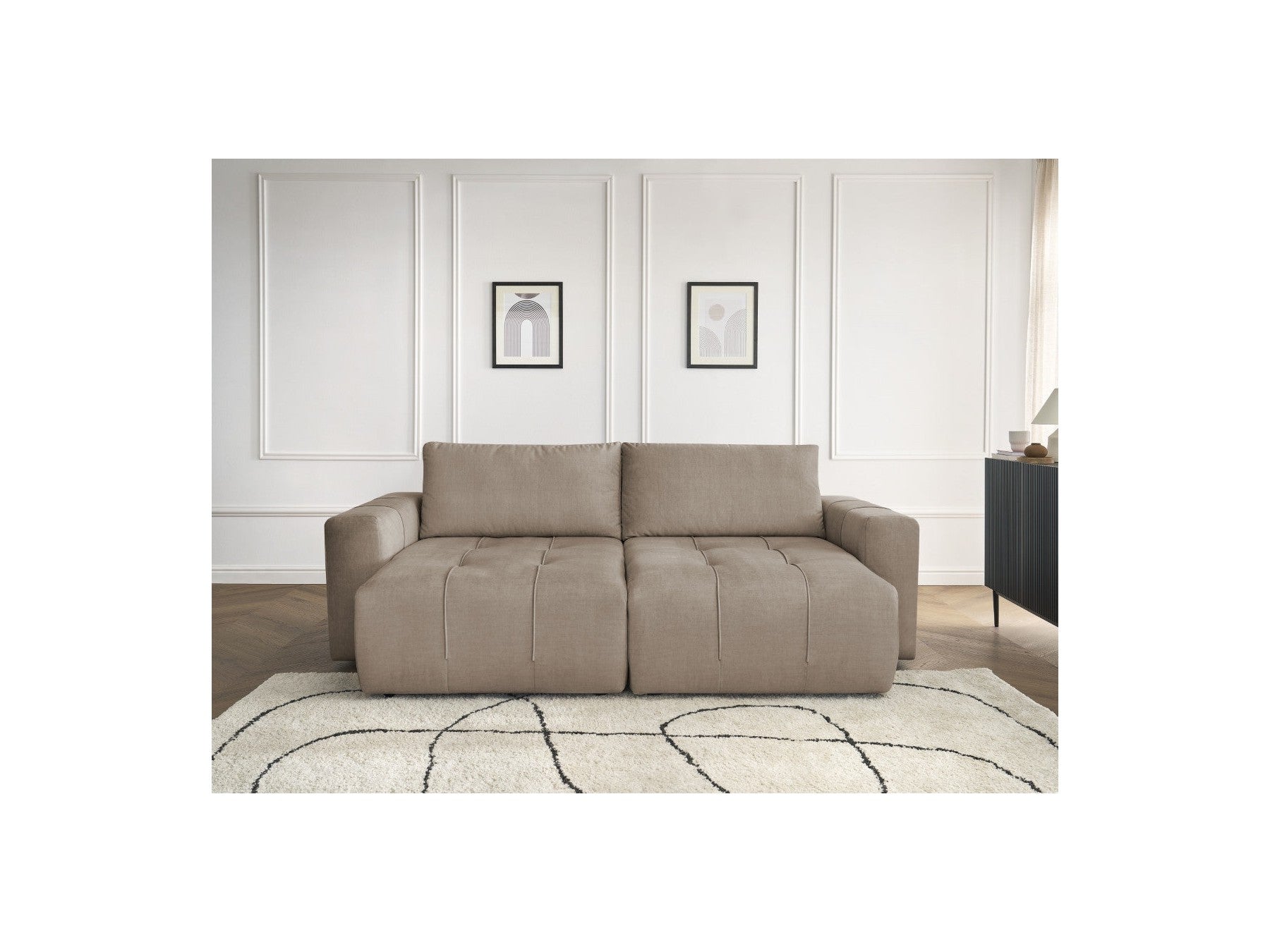 Arsene - Fixed Straight 4-Seater Sofa - Deep Seat - Velvet Fabric