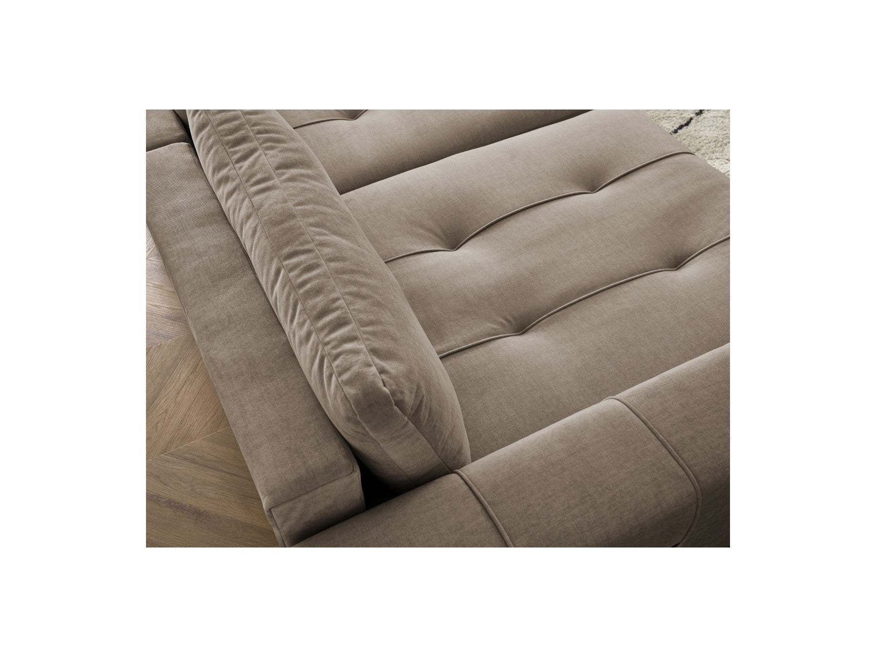 Arsene - Fixed Straight 4-Seater Sofa - Deep Seat - Velvet Fabric