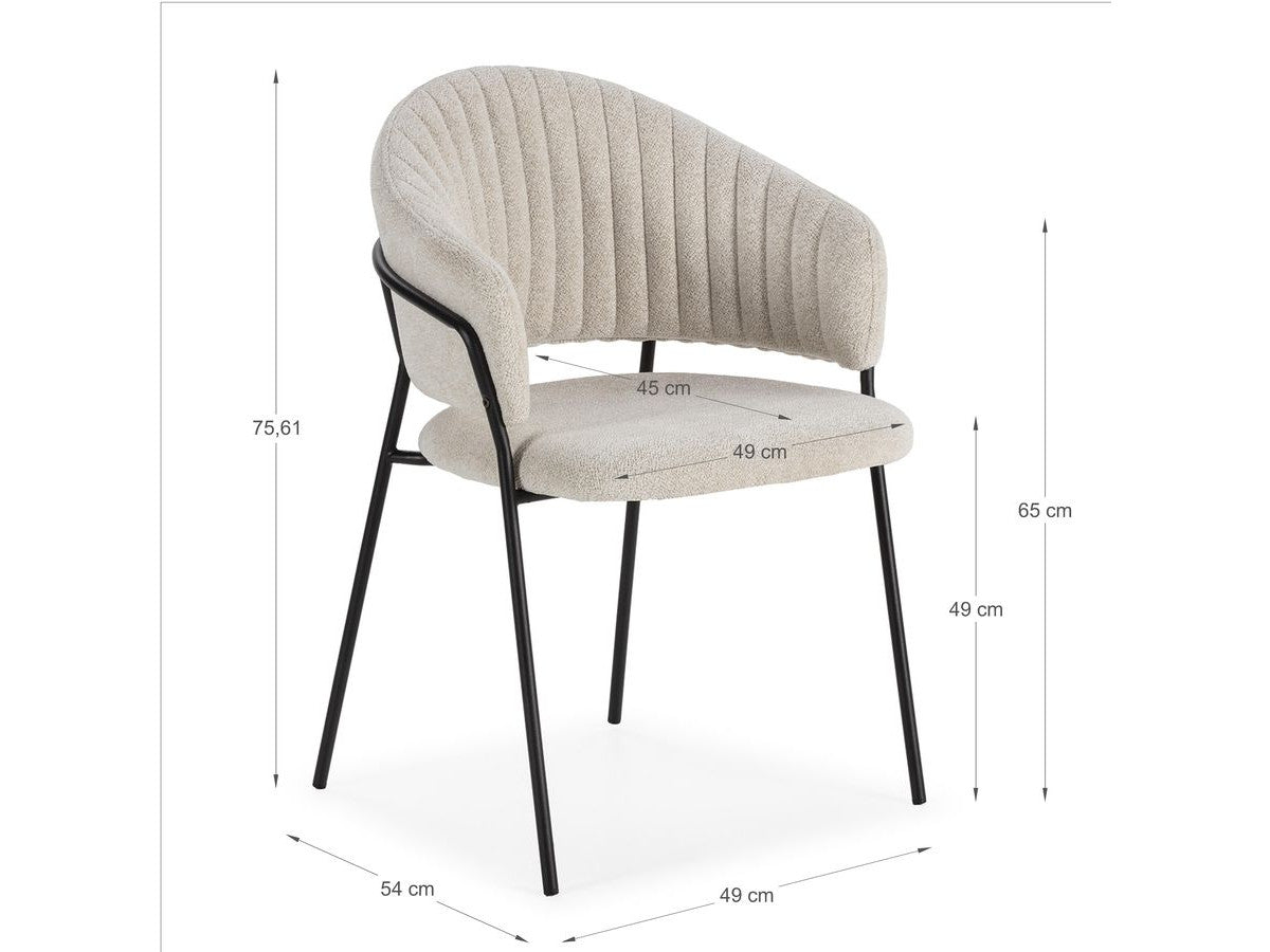 Lou - Set Of 2 Chairs - Textured Fabric