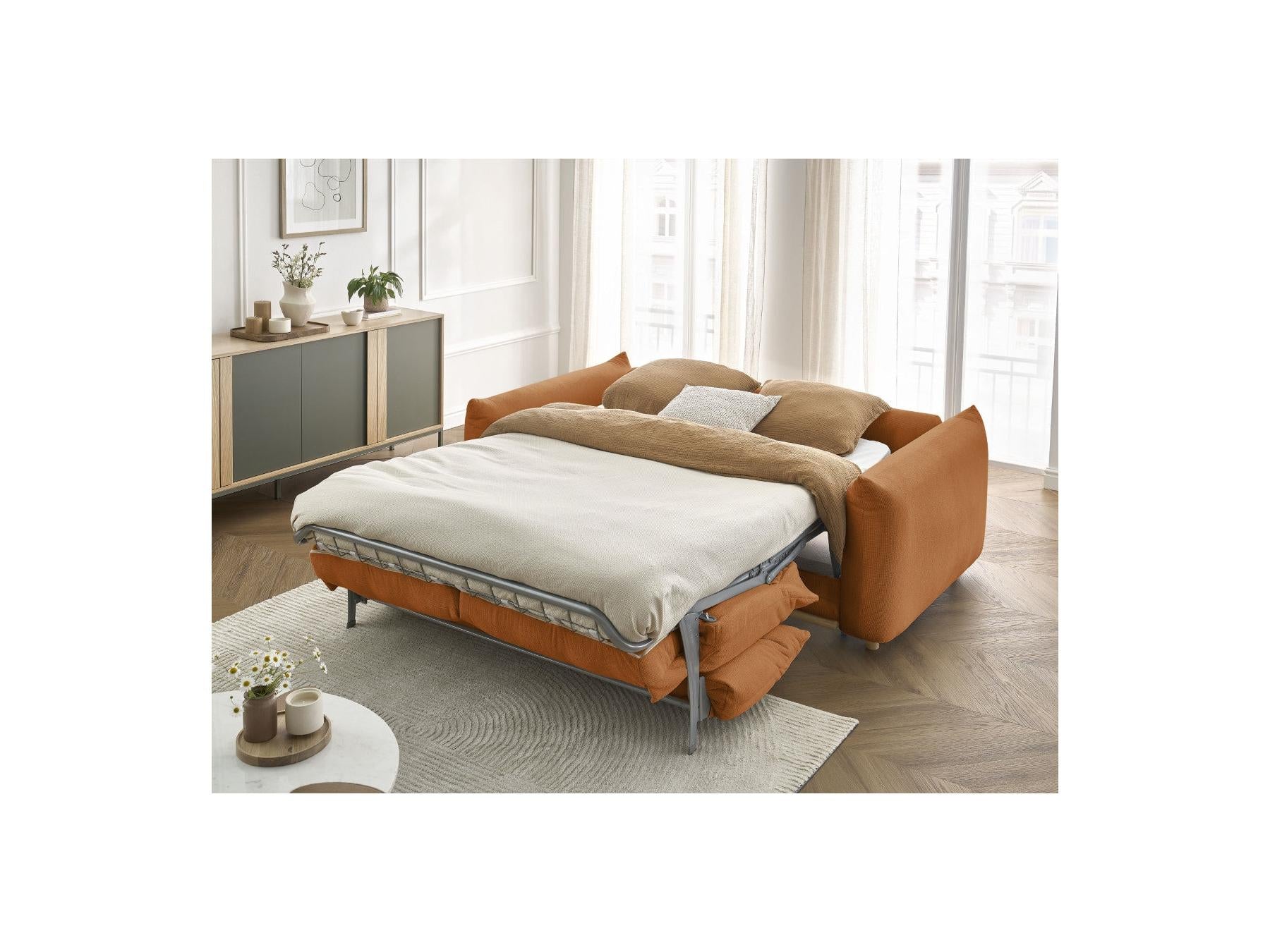 Ernest - Straight Sofa Bed with Express Opening - Smooth Fabric - 140X190