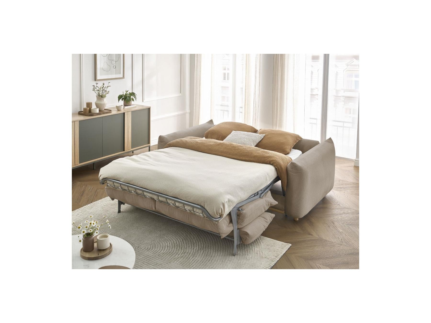 Ernest - Straight Sofa Bed with Express Opening - Smooth Fabric - 140X190