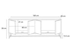 Naomie - Mueble de TV 4 puertas 160 cm de madera maciza de acacia