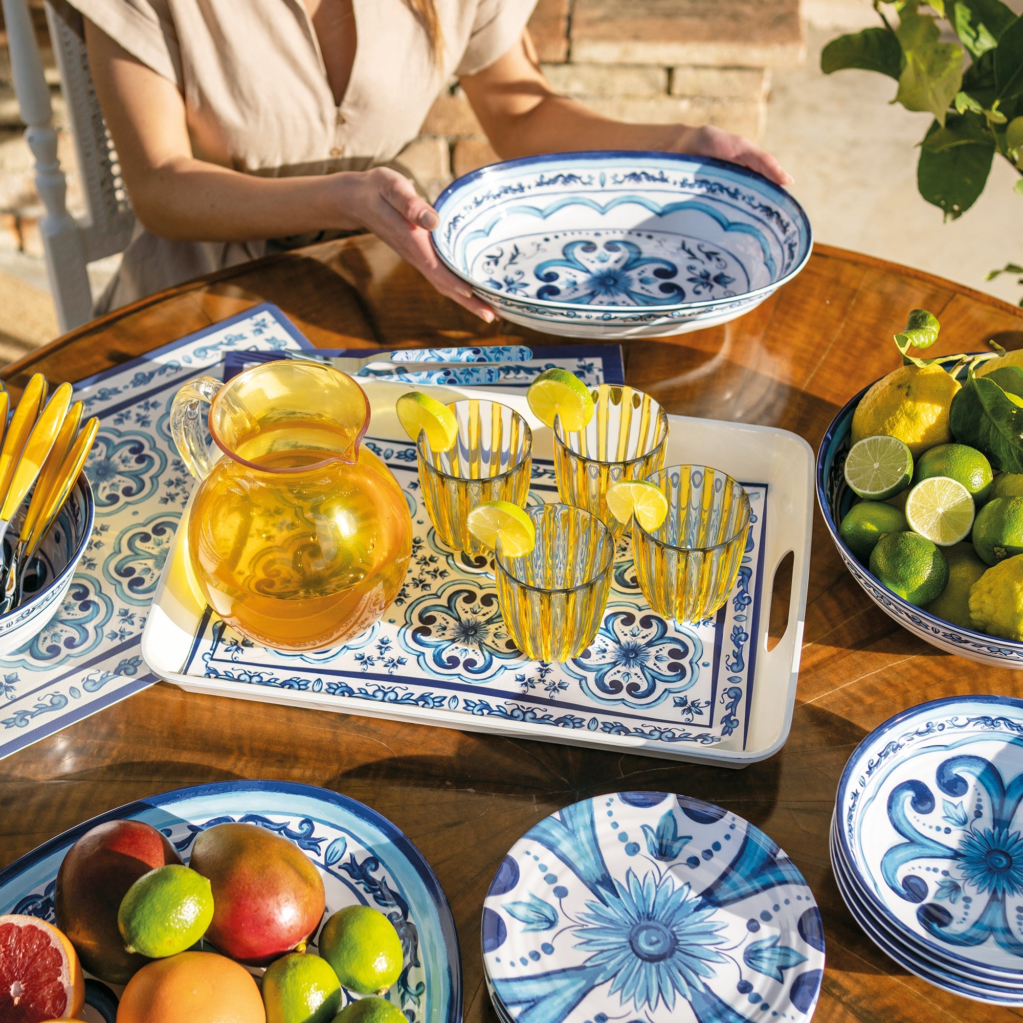 Blues - Rectangular Tray with Handles
