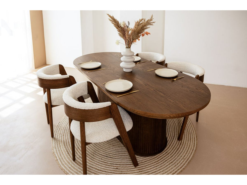 Malmousque - Table À Manger Extensible 210 À 270 Cm Placage Chêne Massif