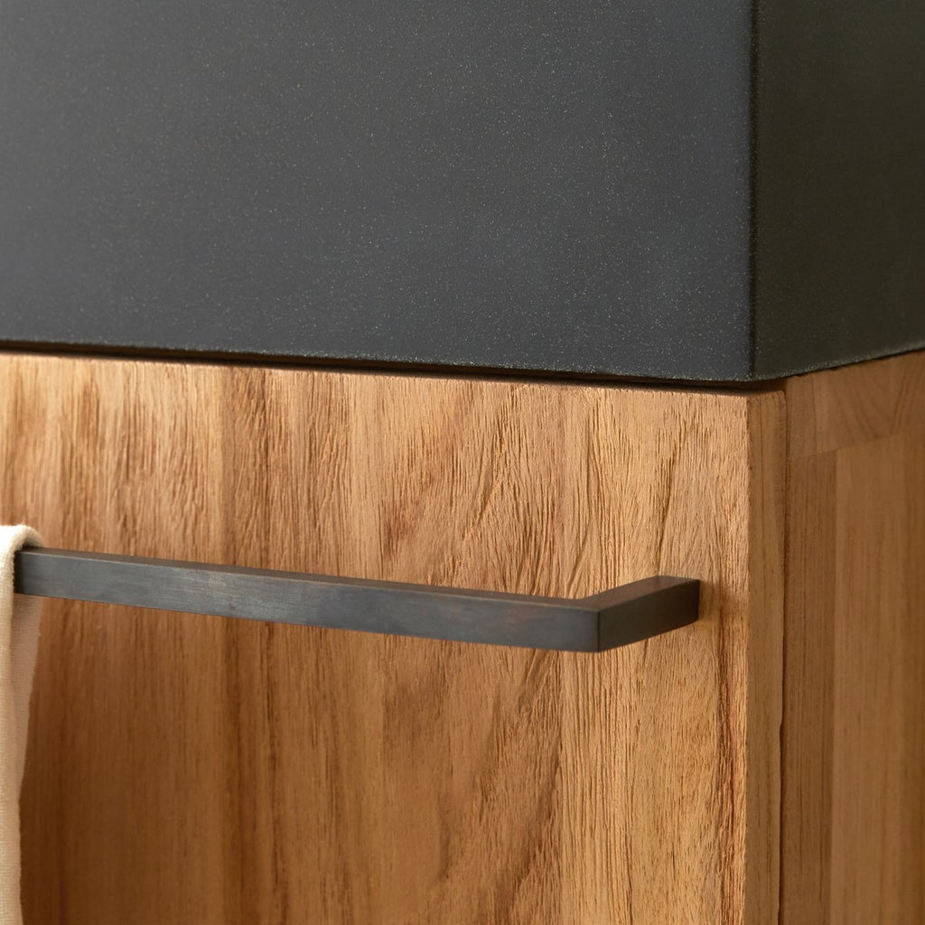 Stelle - Mueble lavamanos - Teca - Negro
