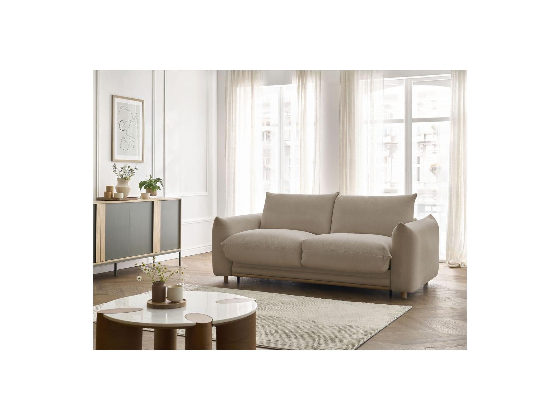 Ernest - Straight Sofa Bed with Express Opening - Smooth Fabric - 140X190