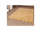 Damien - Long-Pile Rug - Checkerboard Pattern - Yellow