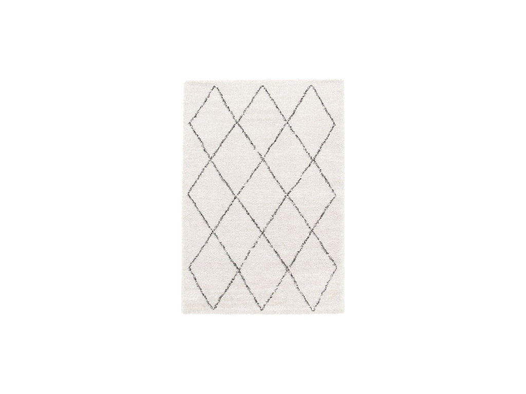 Renaud - Tapis Poils Longs - Motif Graphique - Beige