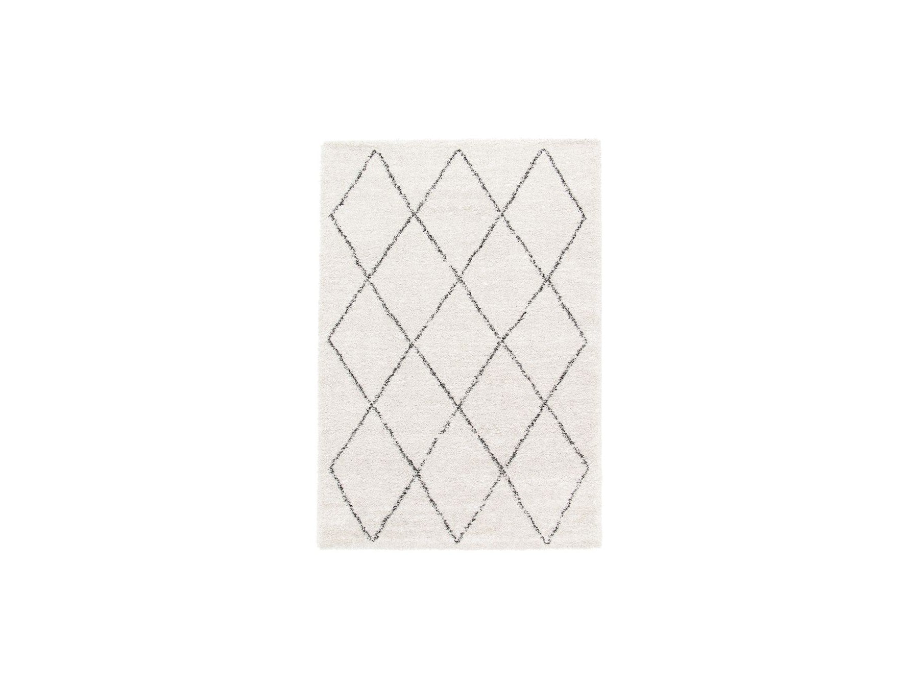 Renaud - Tapis Poils Longs - Motif Graphique - Beige
