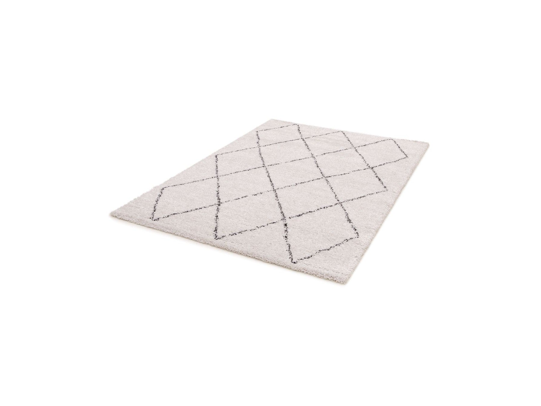 Renaud - Tapis Poils Longs - Motif Graphique - Beige
