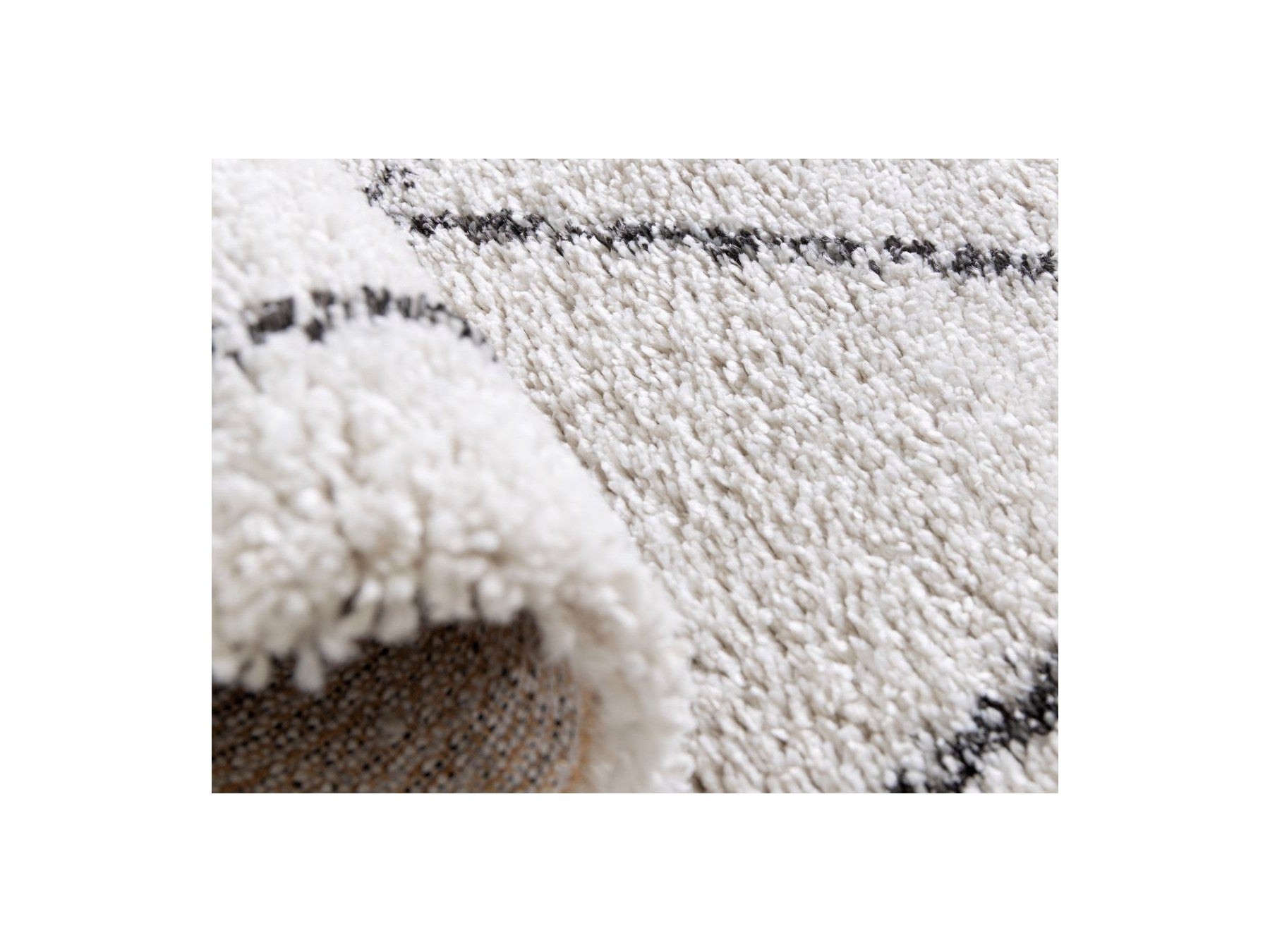 Renaud - Tapis Poils Longs - Motif Graphique - Beige