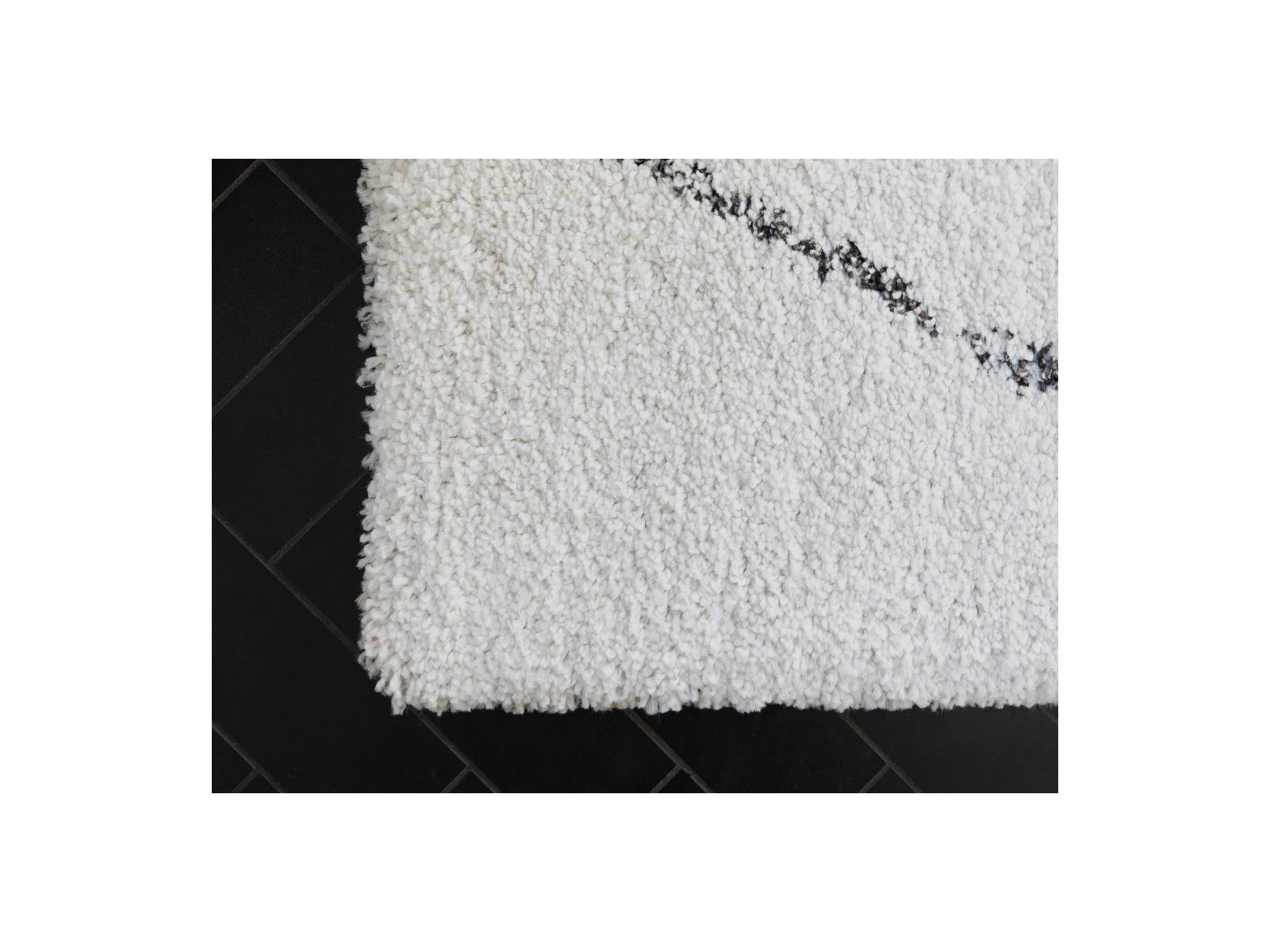 Renaud - Tapis Poils Longs - Motif Graphique - Beige