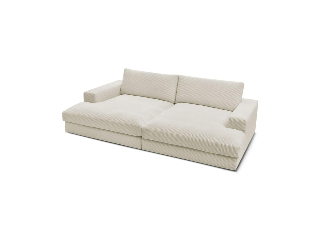 Fixed Straight 4-Seater Compact Sofa Deep Seat - Leonard - Corduroy