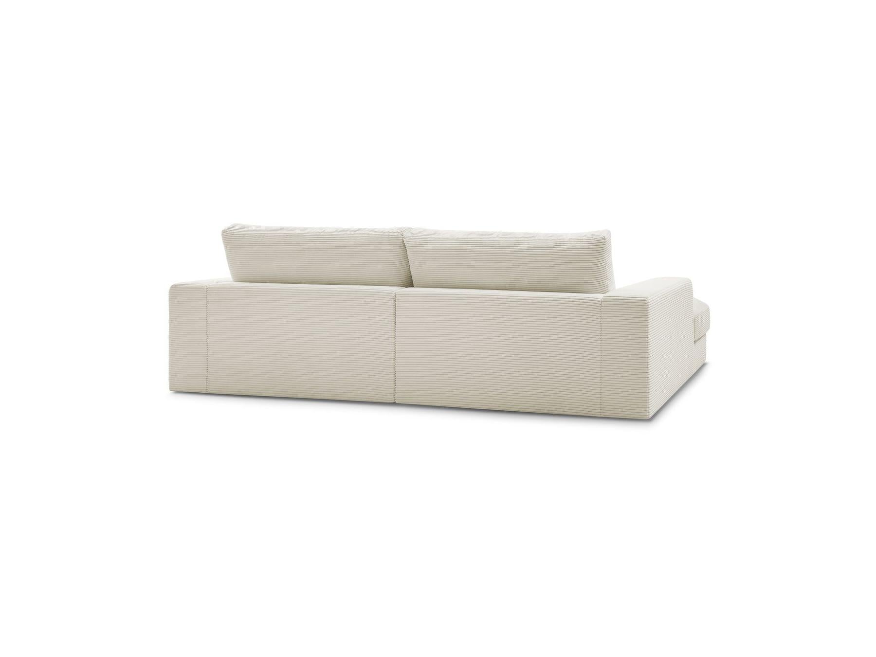 Fixed Straight 4-Seater Compact Sofa Deep Seat - Leonard - Corduroy