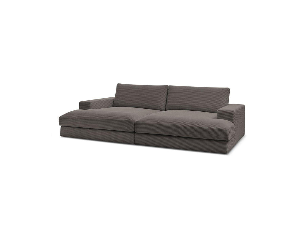 Fixed Straight 4-Seater Compact Sofa Deep Seat - Leonard - Corduroy