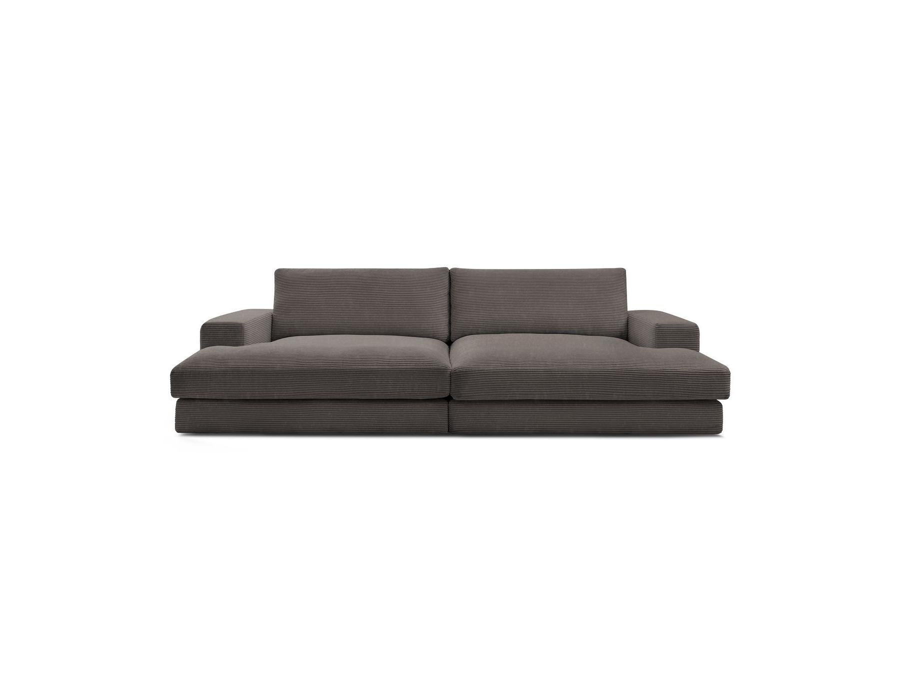 Fixed Straight 4-Seater Compact Sofa Deep Seat - Leonard - Corduroy