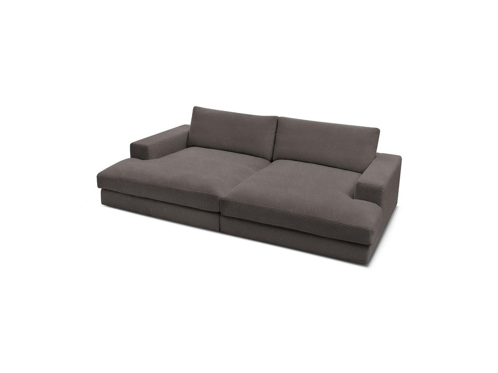 Fixed Straight 4-Seater Compact Sofa Deep Seat - Leonard - Corduroy