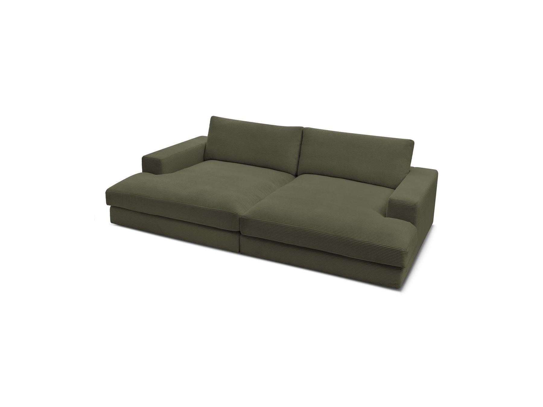 Fixed Straight 4-Seater Compact Sofa Deep Seat - Leonard - Corduroy