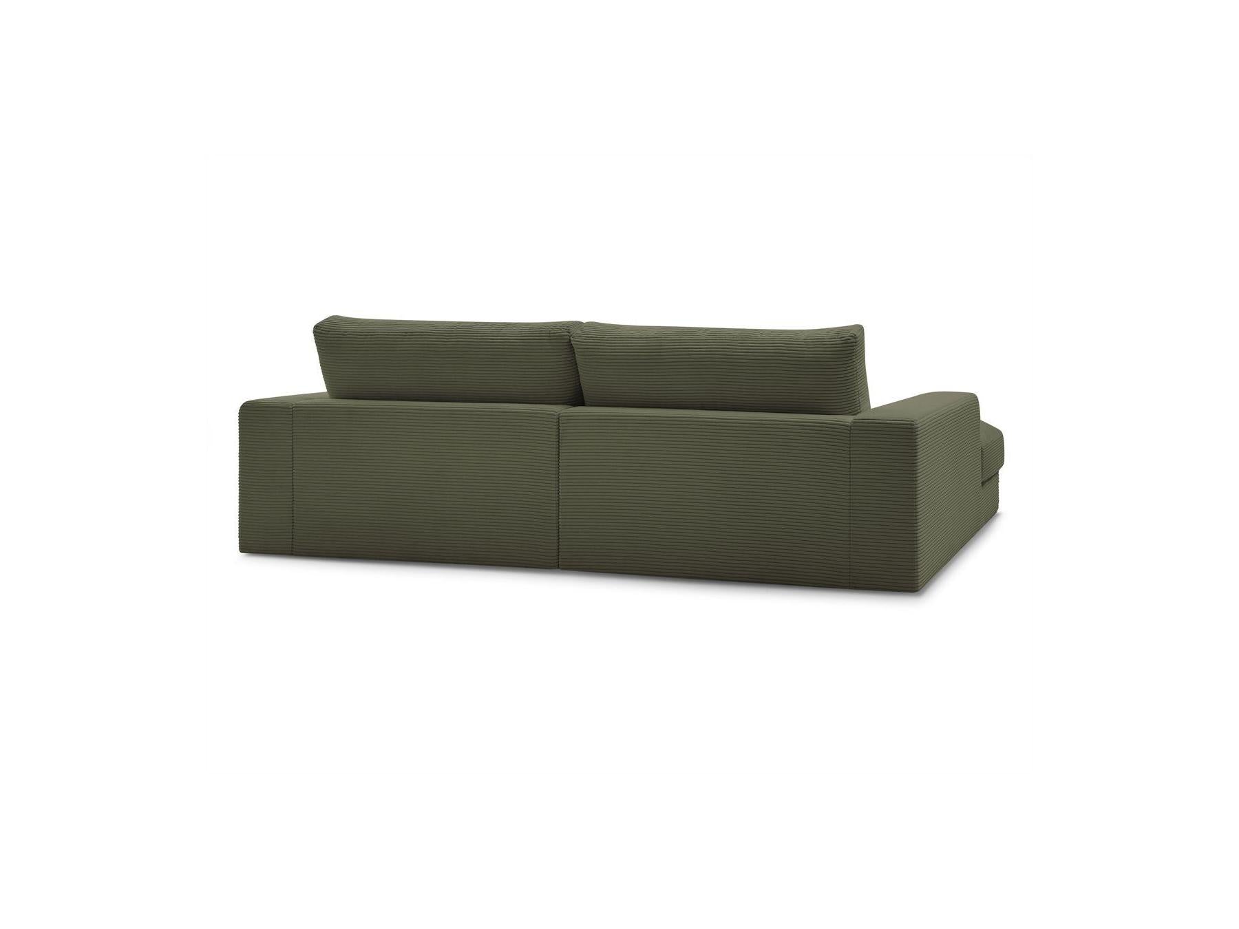 Fixed Straight 4-Seater Compact Sofa Deep Seat - Leonard - Corduroy