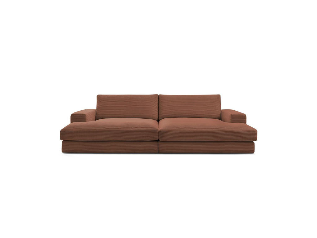 Fixed Straight 4-Seater Compact Sofa Deep Seat - Leonard - Corduroy