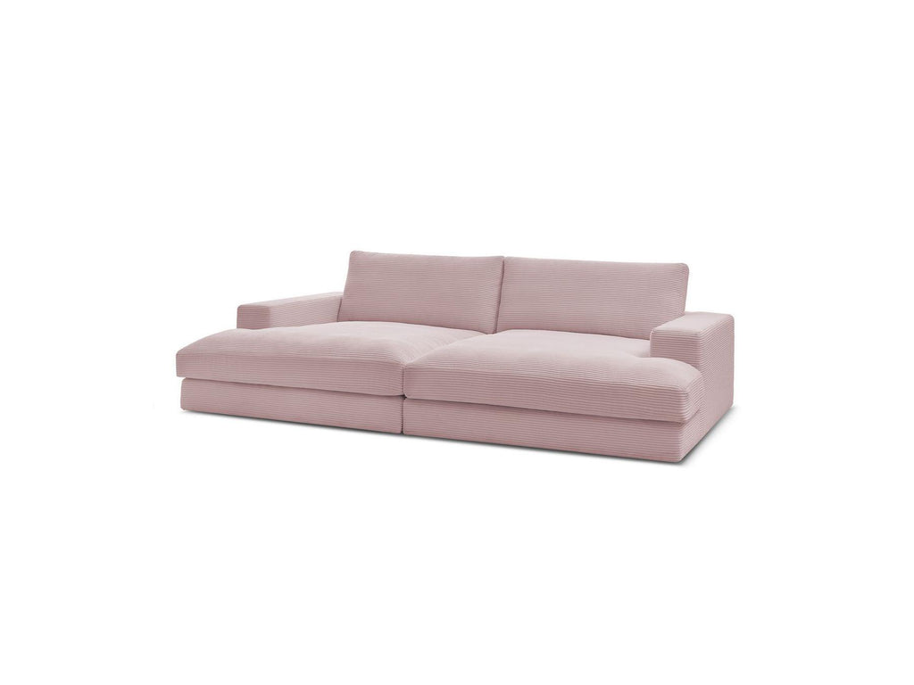 Fixed Straight 4-Seater Compact Sofa Deep Seat - Leonard - Corduroy