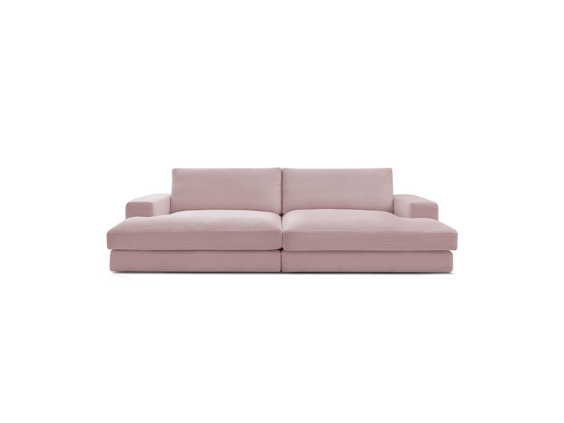 Fixed Straight 4-Seater Compact Sofa Deep Seat - Leonard - Corduroy