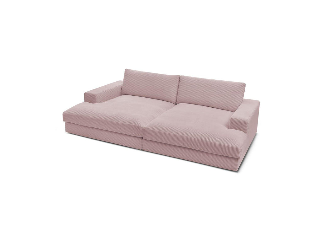 Fixed Straight 4-Seater Compact Sofa Deep Seat - Leonard - Corduroy