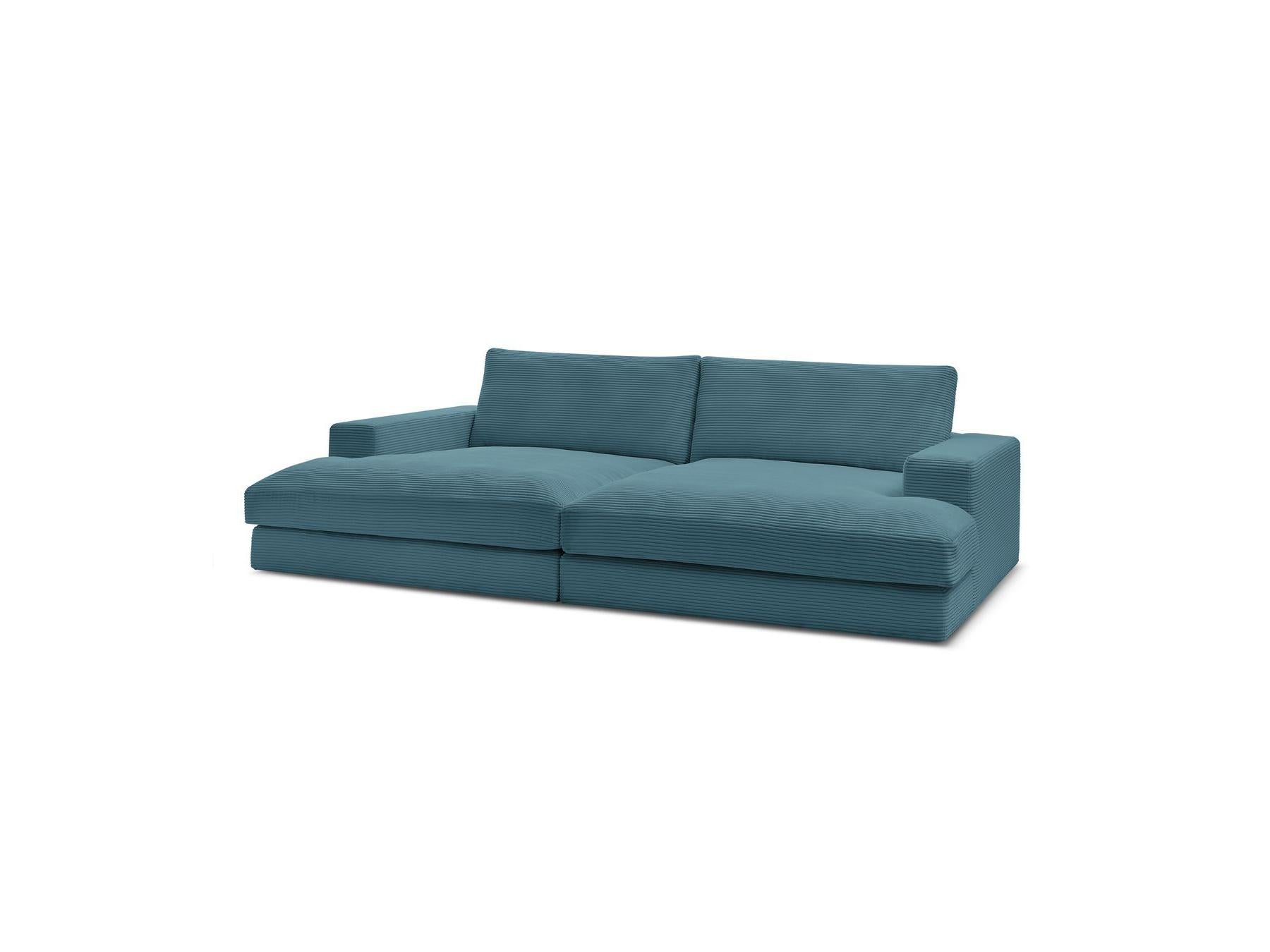 Fixed Straight 4-Seater Compact Sofa Deep Seat - Leonard - Corduroy