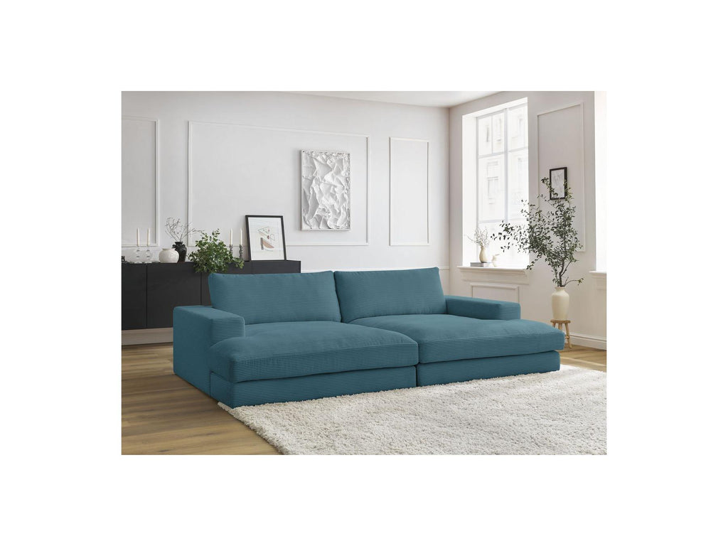 Fixed Straight 4-Seater Compact Sofa Deep Seat - Leonard - Corduroy