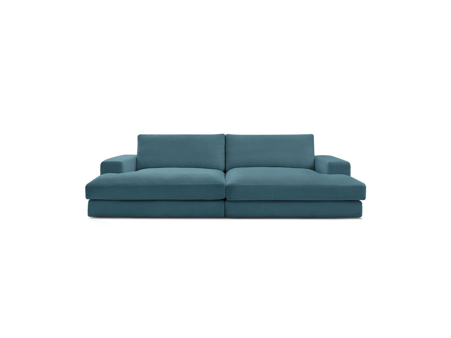 Fixed Straight 4-Seater Compact Sofa Deep Seat - Leonard - Corduroy