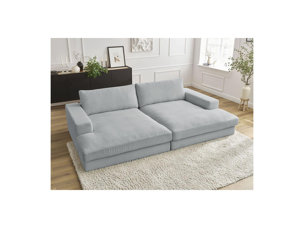Fixed Straight 4-Seater Compact Sofa Deep Seat - Leonard - Corduroy