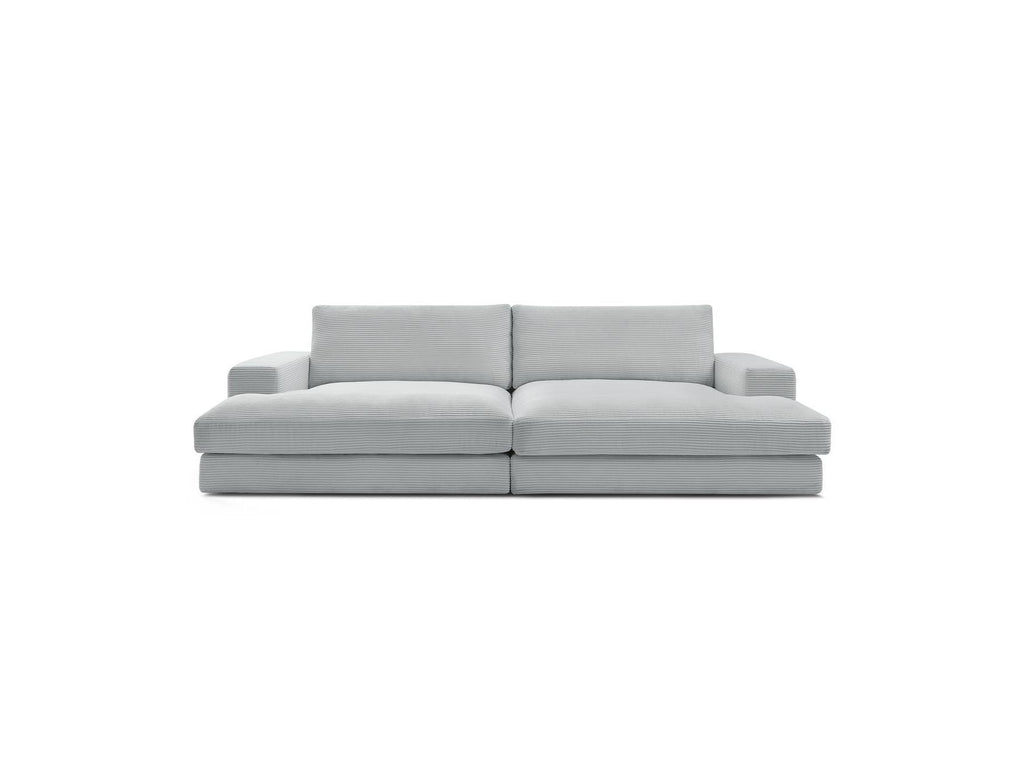 Fixed Straight 4-Seater Compact Sofa Deep Seat - Leonard - Corduroy