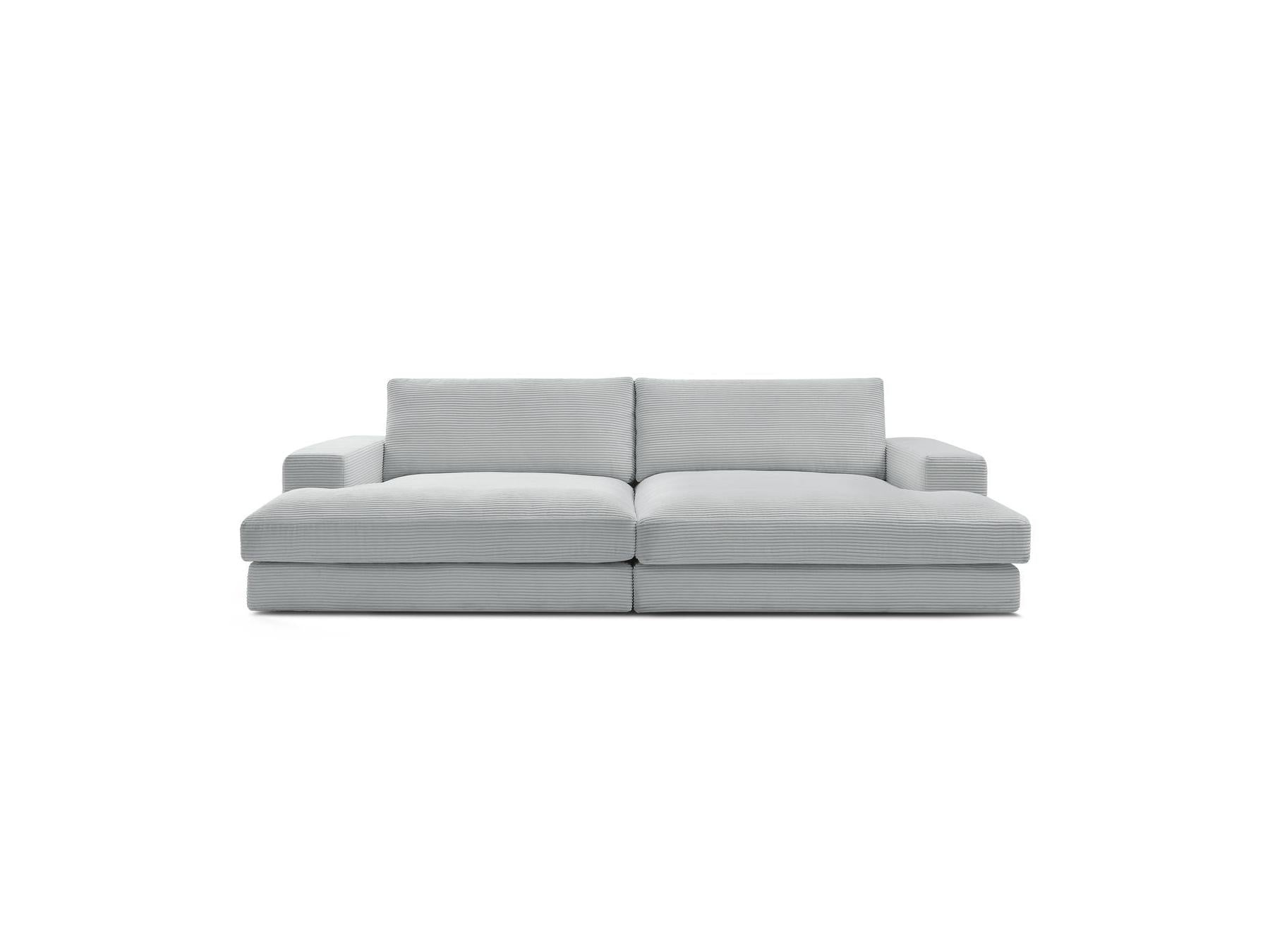 Fixed Straight 4-Seater Compact Sofa Deep Seat - Leonard - Corduroy